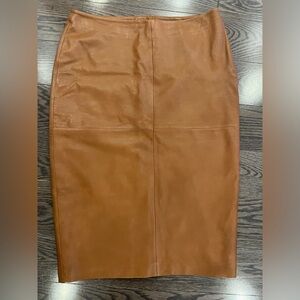 Bod & Christensen 100% butter leather cognac 3/4 skirt